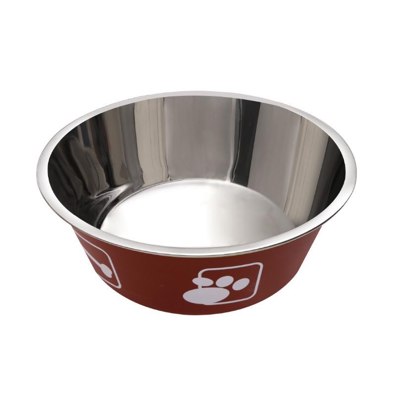 Durable Anti-Tip Stainless Steel Double-Layer Dog Bowl
