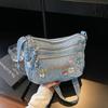 Damen Bestickte Denim Tasche Leichte Umhängetasche