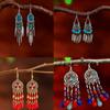 Bohemian Earrings Exaggerated Tassel National Style High-end Sense Rice Beads Exquisite Ethnic Style Tibetan Earrings