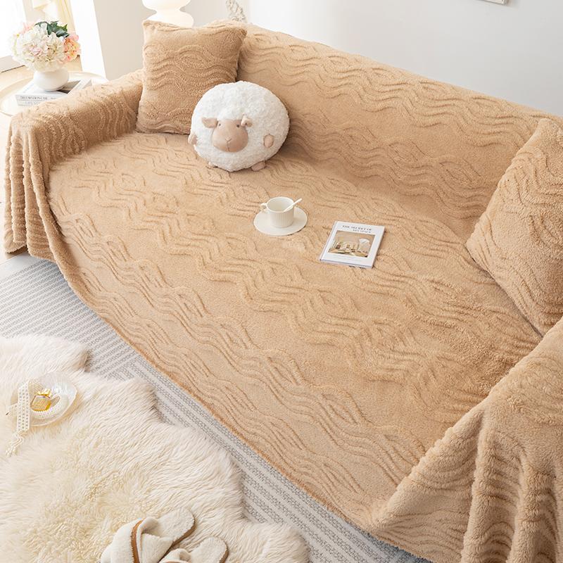 Plush Sofa Towel, New Winter Cover Cloth, Can Be Spread and Covered, Universal Anti-slip Cover, Anti-cat Scratching Cushion
