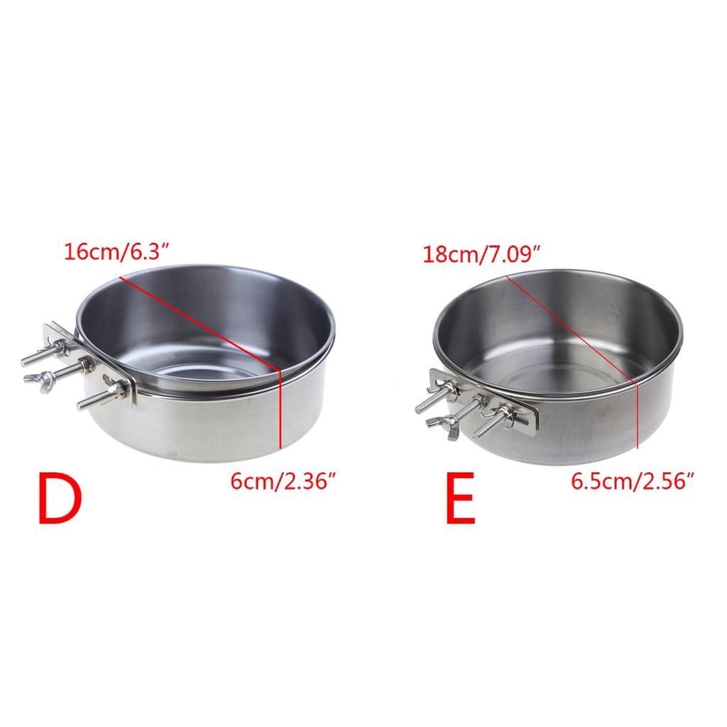 Cage Cats Water Food Dispenser Bowl for Small Animals Rabbit Stainless Steel for Pets Cage Mount Hanging Bowls