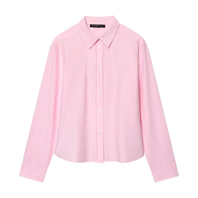 

Spring 2026 European & American Style Versatile Simple Poplin Shirt L рожевий
