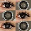 1 Pair Big Black Color Contact Lenses Doll Eye Contacts 14.5mm Diameter Softlens Natural Brown Lens Gray Pupils