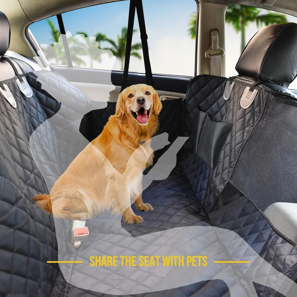 STLFOverseas In Stock Eco-Friendly Dog Car Seat Cover Nylon Polyester Mesh Window Storage Pockets Backseat Pet Accessory
