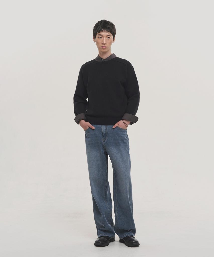 NOISE Essential Round Crop Knit - Black
