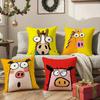 Animals Pillow Case Anti-dustmite Pillowcase Invisible Zipper Silky Sofa Cushion Cover