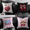 Strawberries and cherries Cushion Cover Pillow Case Antidustmite Invisible zipper silky plush cushion