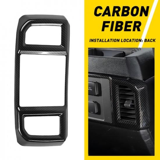 Rear Carbon Fiber Interior Air Vent Outlet Cover Trim Frame For 15-20 Ford F150