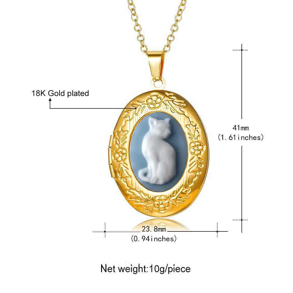 Gothic Cat Pendant Necklace For Women With Stainless Steel Chain Elegant Retro Jewelry Gift