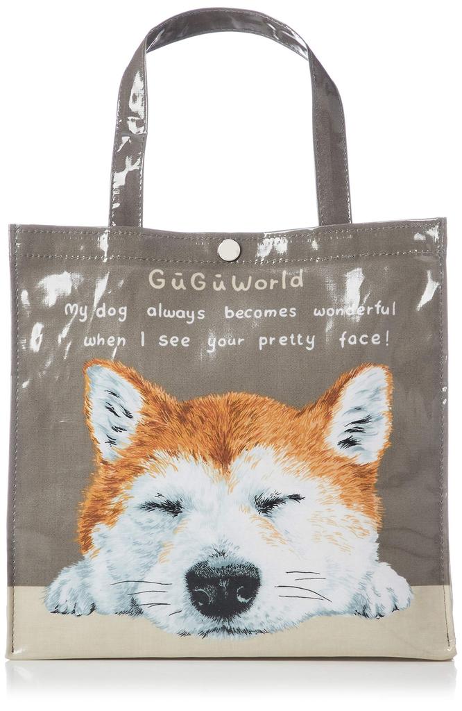 Goo Goo World Shiba Inu Print Eco Tote 24cm W x 24cm H x 13cm D not Women's Bag, 36502302, Khaki, (Handles included)