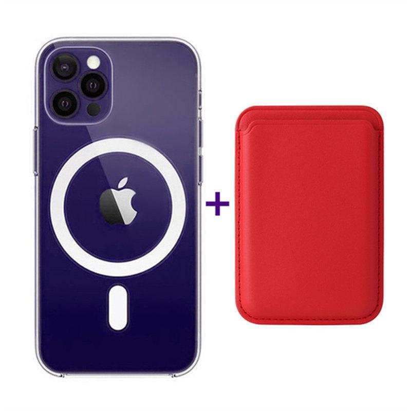 

Магнитный чехол-кошелек для телефона Magsafe для iPhone 13 11 12 14 Pro Max X XR XS 7 8 Plus SE, мини-держатель для слота для карт, противоударный чехол iPhone 13 красный