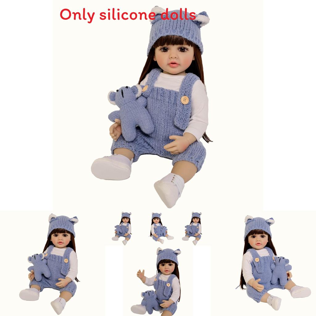 Full Silicone Reborn Baby Doll With Knitted Hats And Clothing Design For Collectors And Gift Enthusiasts