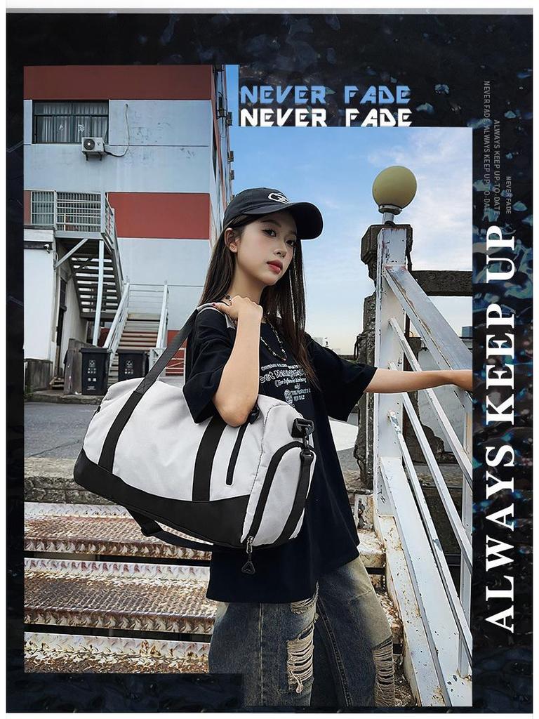 Cross-border Fitness Bag: Logo Customizable, Dry/Wet Separation, Yoga, Travel, Trolley