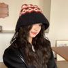 Retro Jacquard Knitted Bucket Hat Autumn Winter Korean Warm Casual Basin Hat For Women