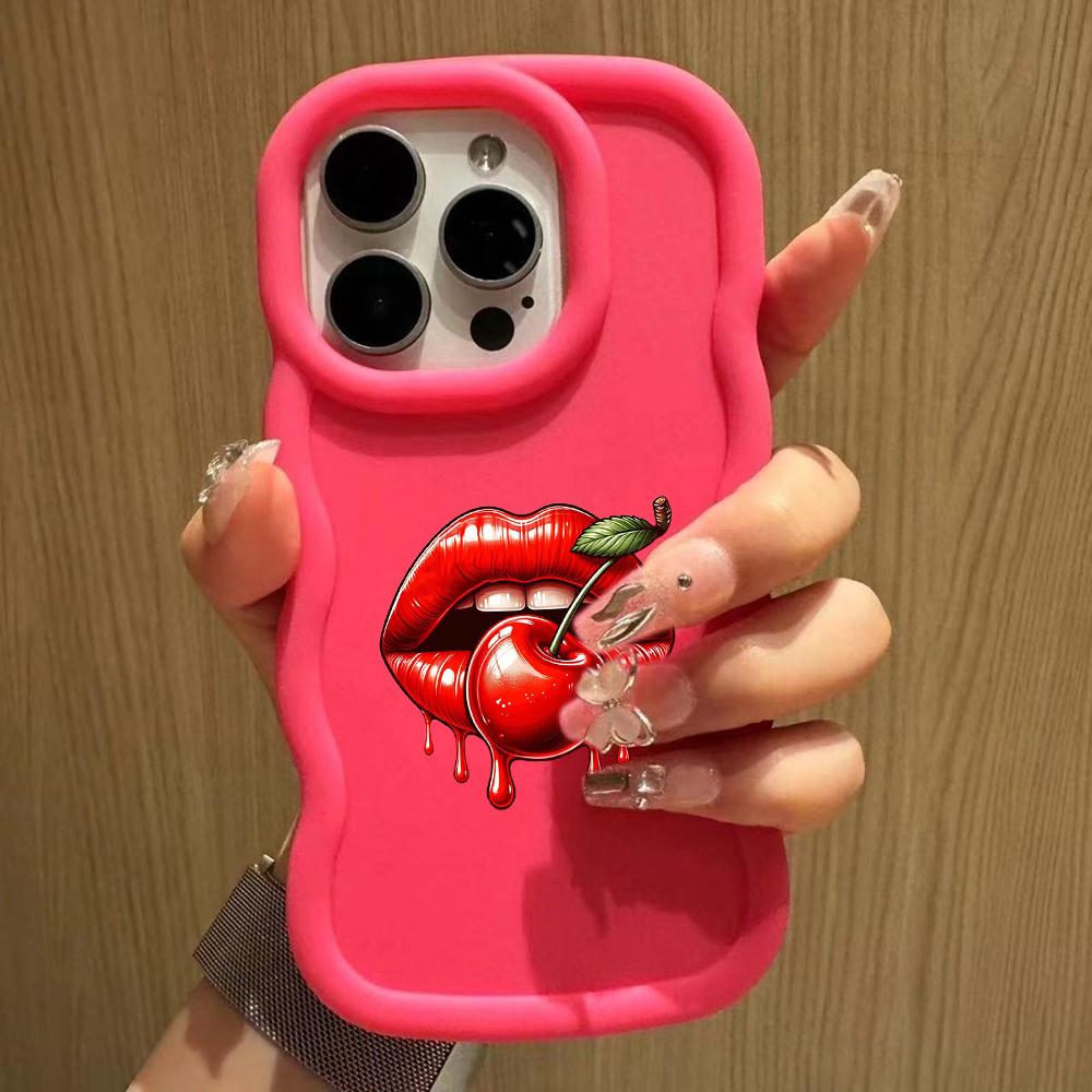 LZ18 Lips kiss Wave Silicone Phone Cases for Samsung A15 S23 FE S24 Ultra A34 A54 A14 A55 Motorola G32 OnePlus Soft Cover