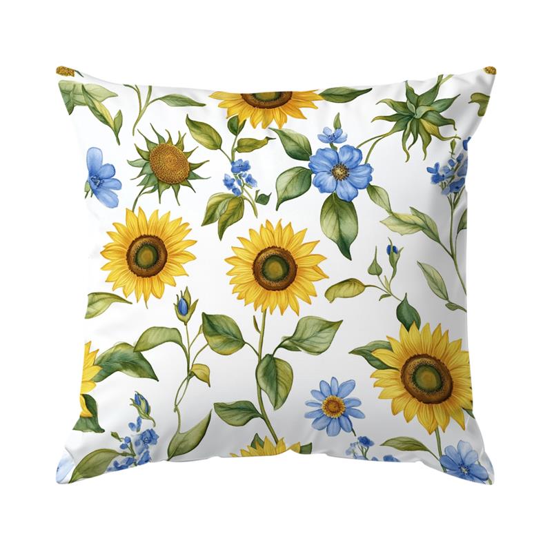 1Pc Small Sunflowers Pillow Cover For Home Living Room Bedroom Sofa Office Decorative Pillowcase Soft Throw Pillows 45X45Cm