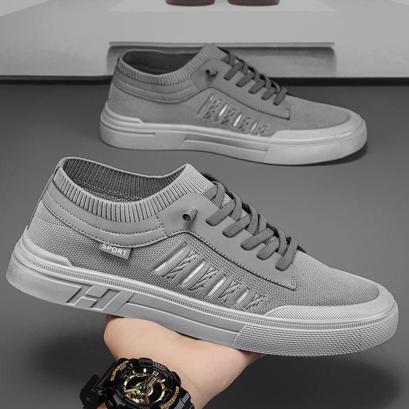 

Summer men s shoes new breathable mesh shoes canvas shoes men s trend versatile flying woven mesh sports leisure board shoes men 39
