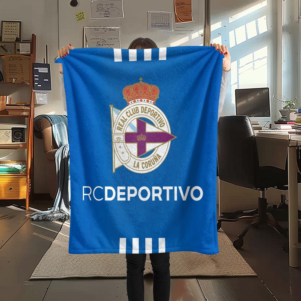 Deportivo de La Coruña Flanelldecke mit Aufdruck, Hohe Qualität, Bequem für alle Jahreszeiten, Heimdekoration, Wärme und Komfort