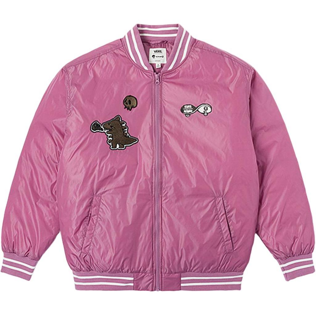 Vans X Hirono Collaboration Versatile Fashionable Comfortable Long Sleeve Jacket Unisex Jackets Gray Pink VN000KPMEKW