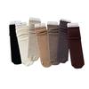 Female Autumn and Winter Warm Lace Straight Board Solid Color Thin Tube Stack Socks