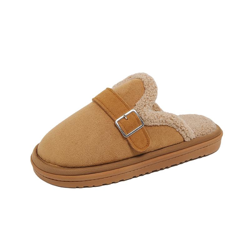 Fashion Winter Warm Women Slippers Simple Velvet Slippers for Outer Wear 2025 Autumn/Winter Cotton Trailers Winter Fashion Women's Shoes