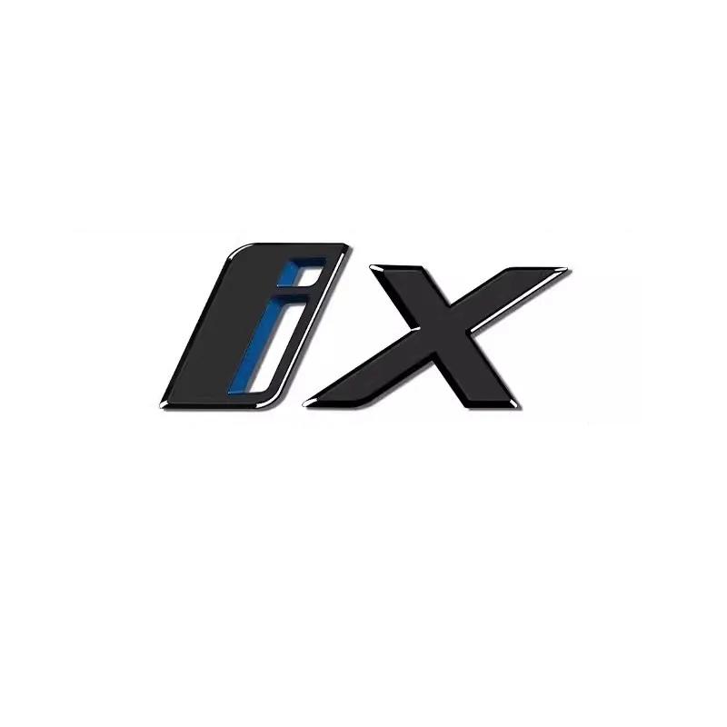 Car Stickers 3D ABS Material Letters Rear Trunk Emblem Tailgate Decals For BMW Ix I20 Black Silver Logo Accessories Az2