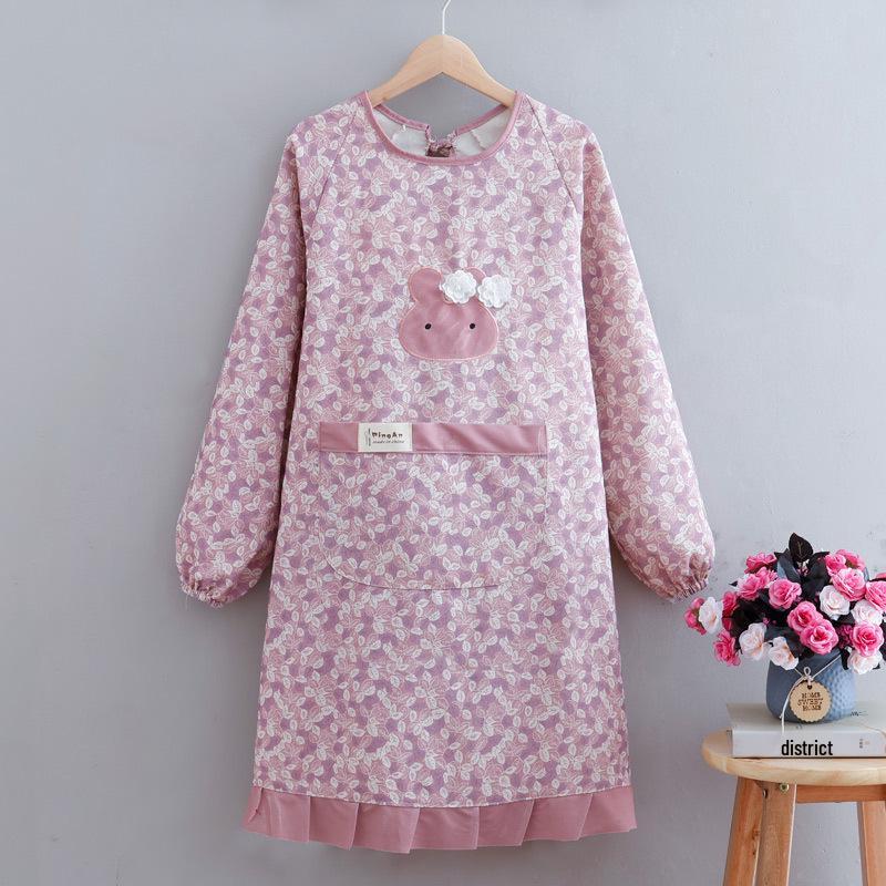 2024 Women's Long Sleeve Waterproof Kitchen Apron - Oil-Proof Coveralls for Home Use
