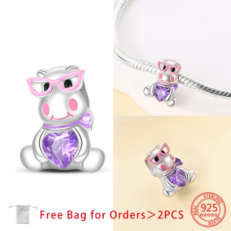 Dog Owl Animals Hearts Charms Copper Beads Fit Bracelet Necklace Accessories Bead Jewelry Making Fine Jewelry Gift Diy