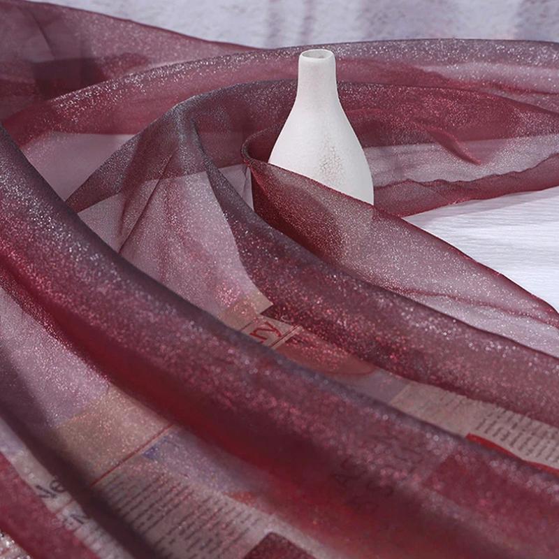 1PC Lightweight Artistic Breathability Beautiful Atmosphere Transparent Holiday Decorations Organza Fabric Romantic 1Mx150CM