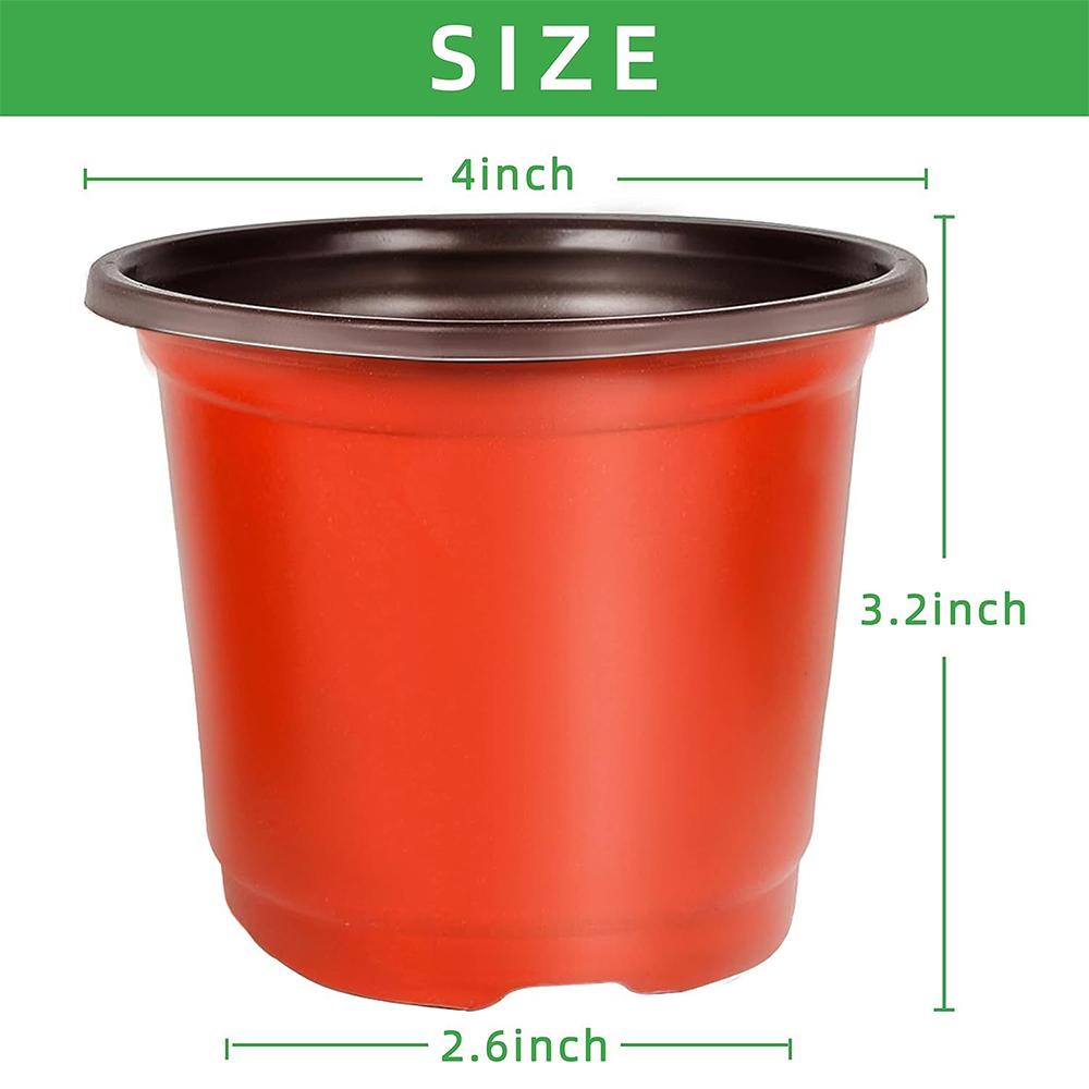 

New 100 Pcs 4inch Plant Nursery Pots with Drainage Holes (with 100 Plant Labels)