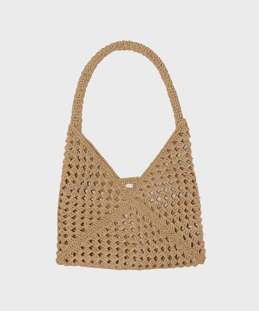 Slowslowly Fruits Handmade Crochet Raffia Shoulder Bag _ Beige