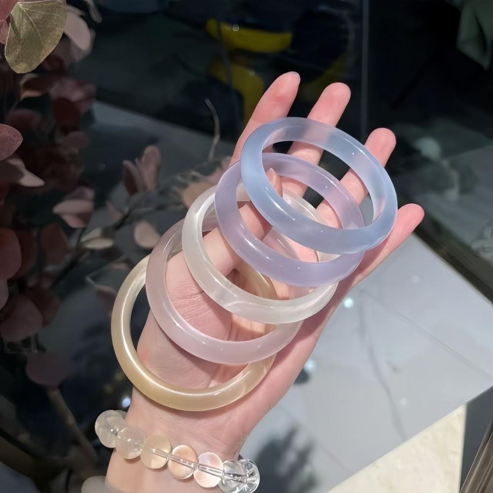 Cat's Eye Jadeite Bangle Bracelet Transparent Agate Chalcedony Bracelet  Holiday Gifts