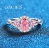 S925 Sterling Silver Women's Ring with Yolky Pink Diamond and 5A Cubic Zirconia, 5x7mm, Luxurious and Elegant Design.
