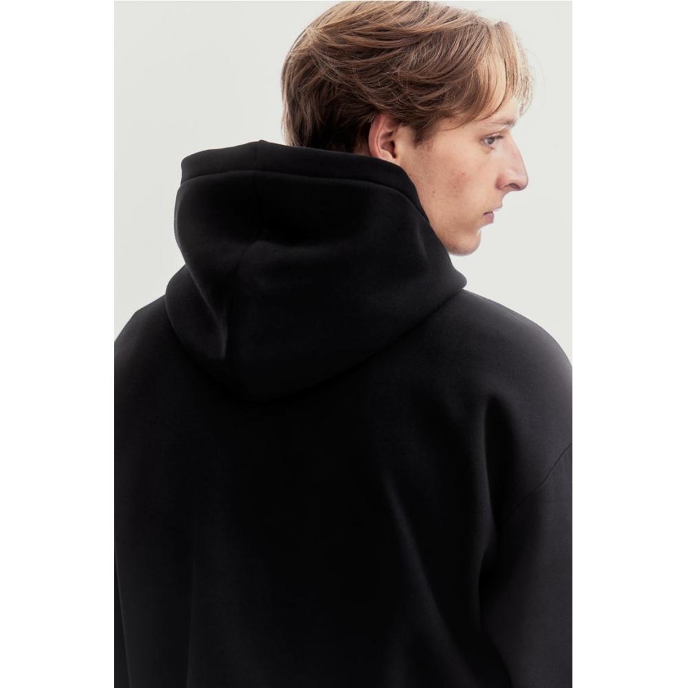 H M Loose Fit Printed Hoodie Black Five borougHs