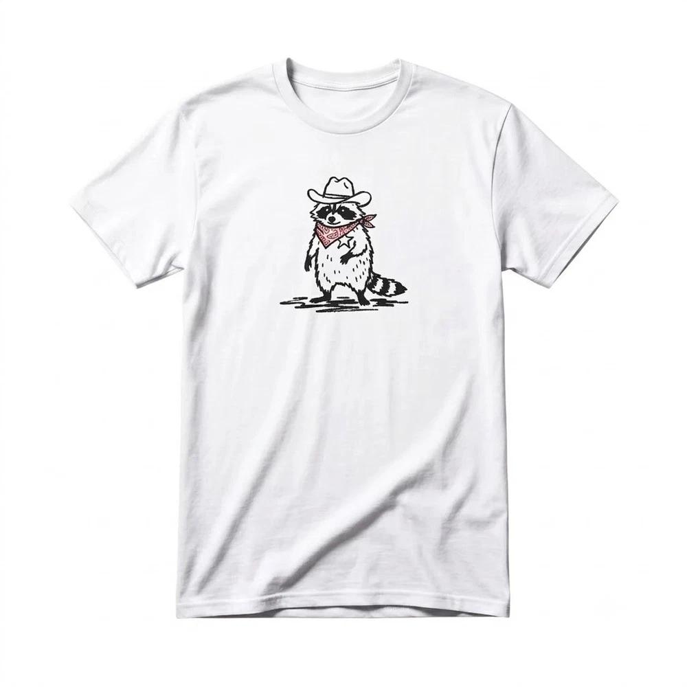 Raccoon Sheriff Funny Racoon Gift For Friends White TShirt S
