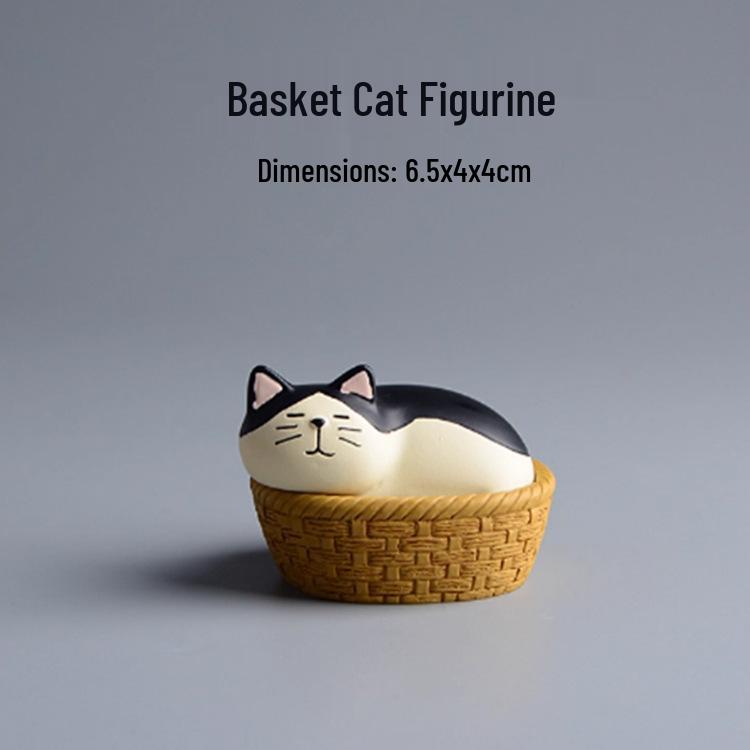 Japanese Zakka Box Cat Miniature Resin Ornament: Cute Small Storage for Photography, Decor, or Gift