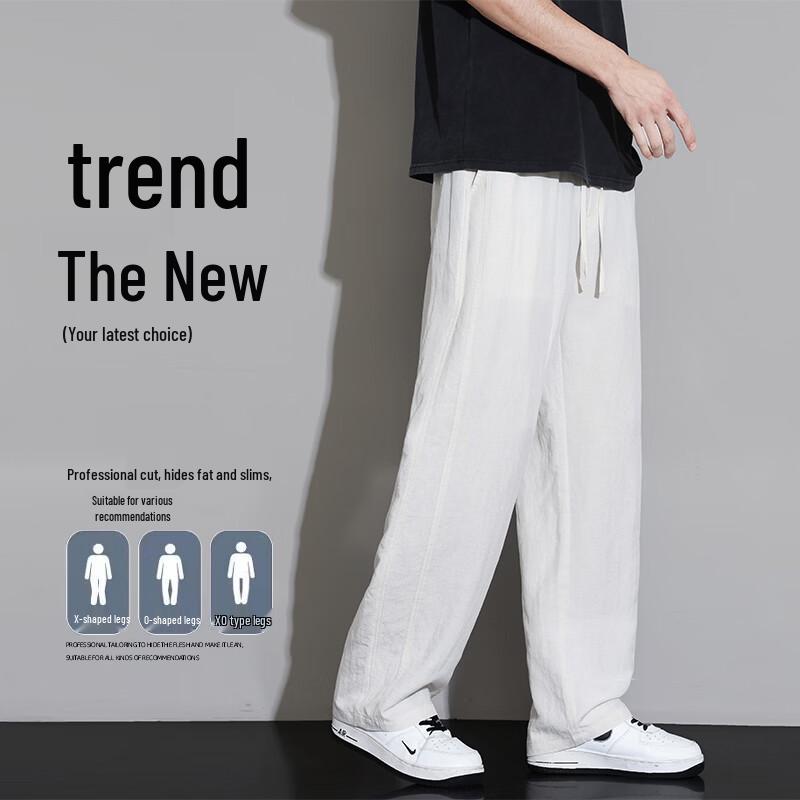 FARUISHI Men s Ice Silk Wide Leg Casual Pants 3XL