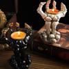 Halloween Skull Hand Candle Holder Candlestick Ornaments Resin Skull Halloween Desktop Porch Decoration Gifts Decor For Table