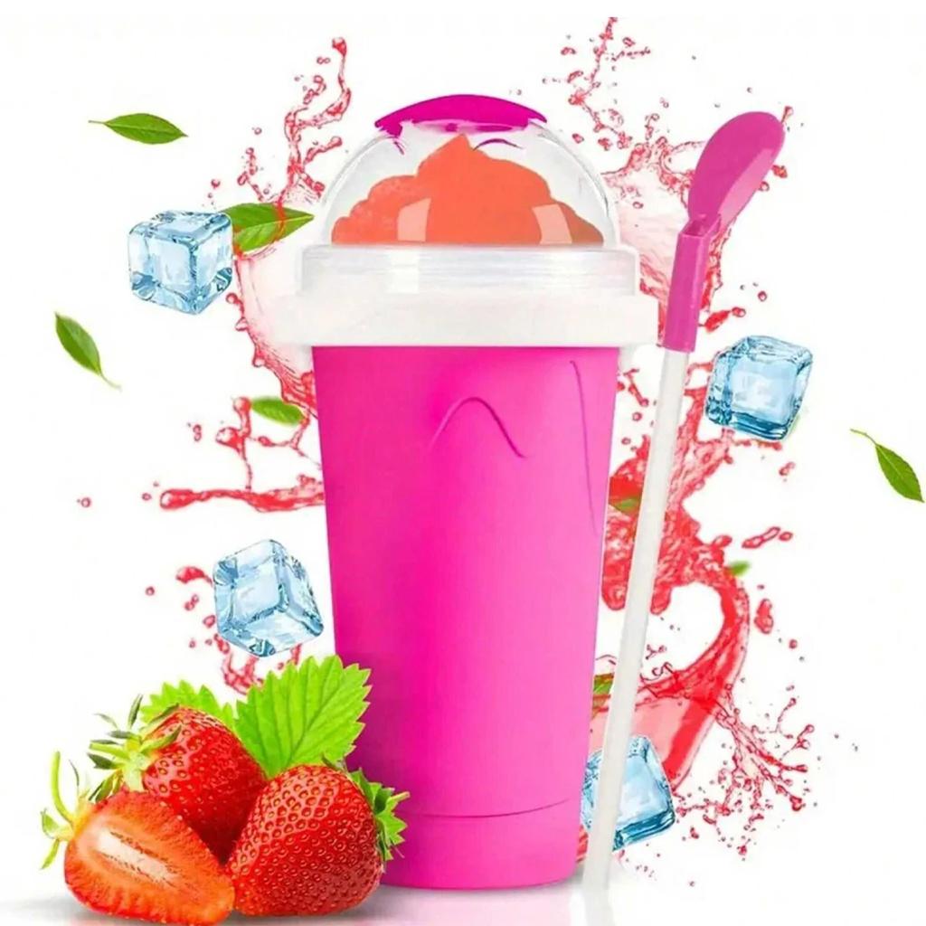 1pc Smoothie Cup Milkshake Ice Cream Frozen Silicone Squeeze Cup Portable DIY Juice Milkshake Bottle Children's Gift Tool