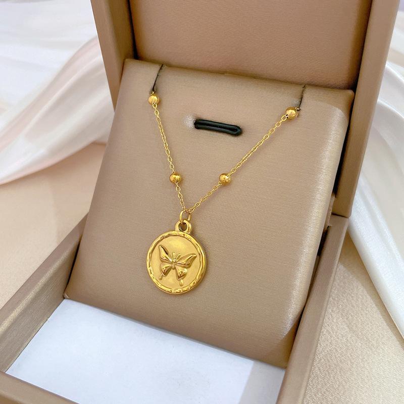 Popular Element Personality Minimalist Wind Furnace Real Gold Necklace Female Collarbone Chain