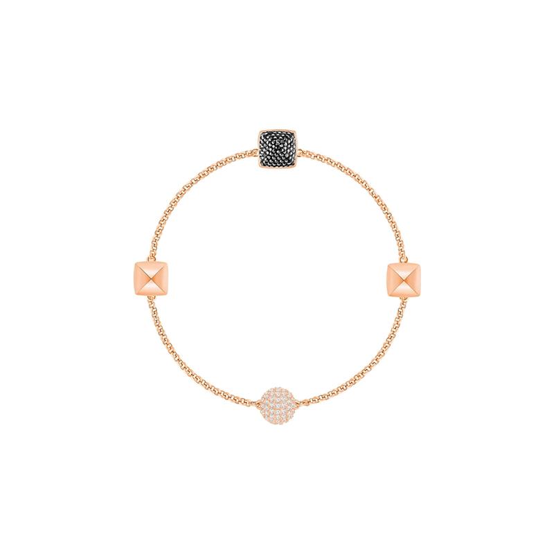 Swarovski remix black square magnetic clasp bracelet for women gold gold M