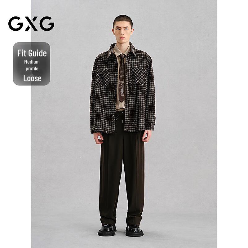 GXG Men's Brown Tweed-Style Shirt Jacket