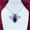 Lapis Lazuli Gemstone Pendant Copper Wire Wrapped Jewelry Butterfly Pendant