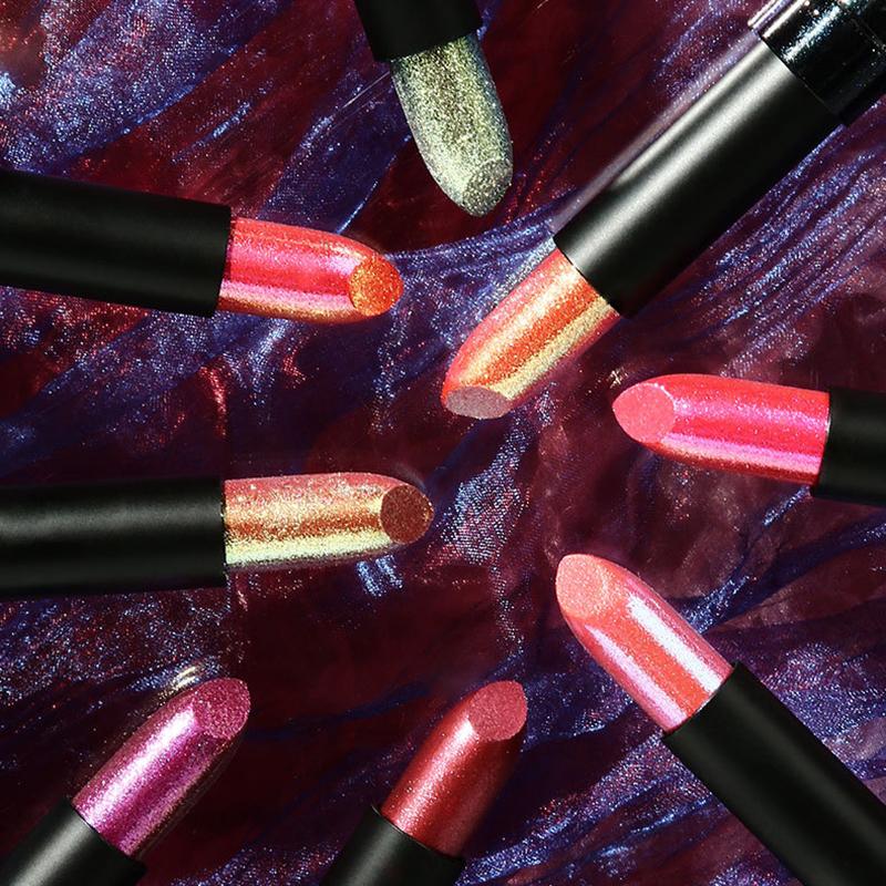 Wasserdichter Metallischer Lippenstift mit Glitzer-Finish - 15 Lebendige Farben