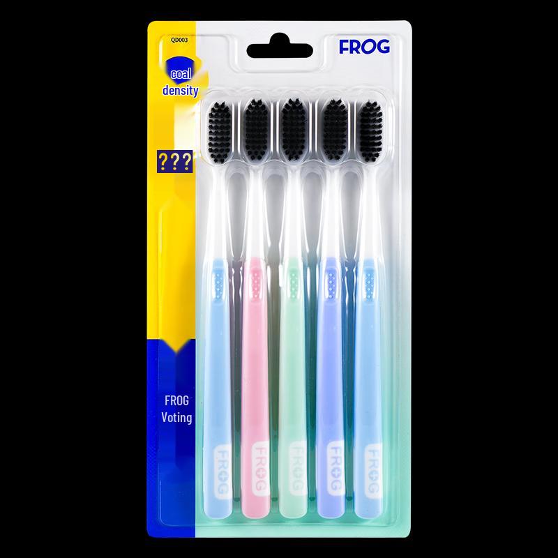 FROG Charcoal Bristle Adult Toothbrush 5-Pack