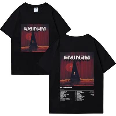 Rapper Eminem Hip Hop Album Potlač Tričko Unisex Letné Tričká s Krátkym Rukávom Pánske Dámske Vintage Nadrozmerné Streetwear Topy