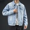 Męskie jasnoniebieskie zimowe kurtki jeansowe odzież wierzchnia ciepłe płaszcze jeansowe nowe męskie duże rozmiary wełniane podszewki grubsze zimowe kurtki jeansowe rozmiar 4XL