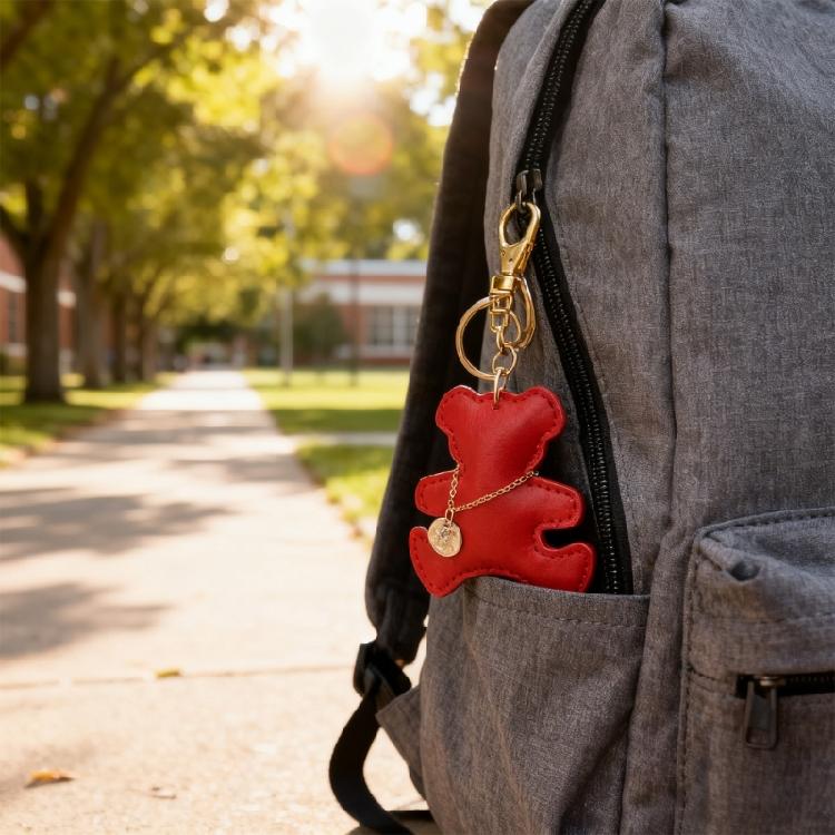 Modern Animal Keychain Accessory With Golden Chain Detachable Soft Leather Charm Bag Decoration For Everyday Use