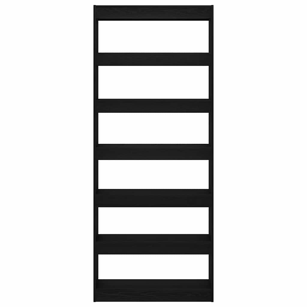 Bookshelf Black Oak Look 80 x 30 x 198 cm Engineered Wood