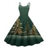 Women's Fashion Casual Christmas Print Sexy Off-the-shoulder Punk Retro Dress